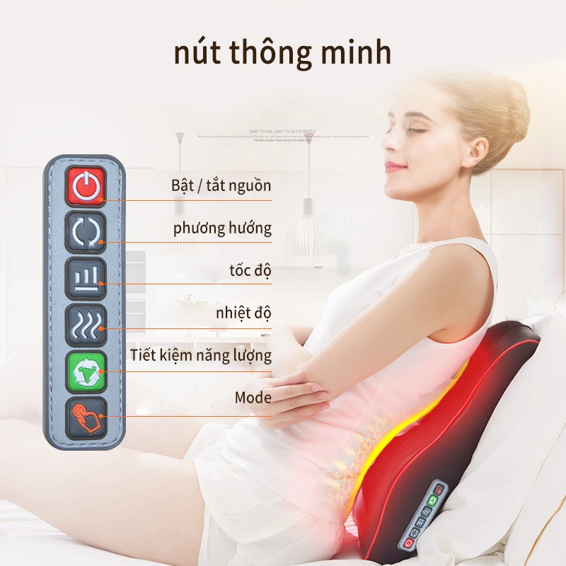 Jinkairui Máy Mát Xa Cổ Nhào Sưởi Gối Massage Lưng Eo Điện Nhà Máy Mát Xa Giảm Đau