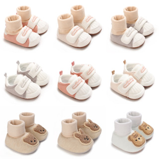  Bé trai và bé gái phong cách xuân thu nhỏ tươi kép màu nối đa chức năng giày nữ chống trượt đế mềm thoải mái giày thể thao đế mềm 0-1 tuổi giày đi bộ cho bé 