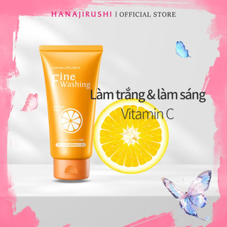 Làm Trắng sữa rửa mặt cho da dầu HANAJIRUSHI dưỡng ẩm da chứa vitamin C 120g