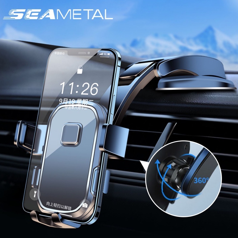 giá đỡ điện thoại trên ô tô SEAMETAL Giá Đỡ Điện Thoại Có Giác Hút Chân Không Xoay 360 Độ Chống Rung Cho Xe Hơi