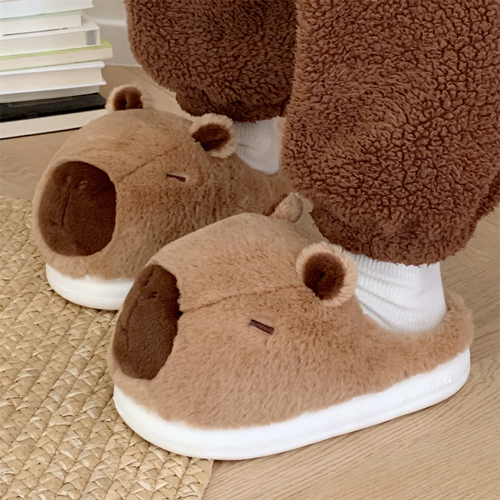 Xixitiao Cotton Dép Kapibara Nam Nữ Nhà Giữ Ấm Plus Nhung Cặp Đôi Dễ Thương