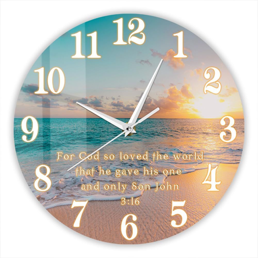 Đồng hồ treo tường cảnh quan bãi biển hoàng hôn, Đồng hồ treo tường Chúa Giêsu Kitô trang trí hiện đ