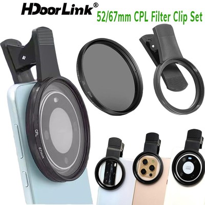 Hdoorlink Bộ phân cực CPL có thể điều chỉnh đa năng Bộ lọc ống kính 52 / 67mm Bộ lọc ống kính máy ảnh cho điện thoại thông minh Máy ảnh