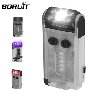  Boruit V30 Đèn pin bỏ túi COB mạnh mẽ USB C Đèn pin sạc có kẹp nam châm Buzzer 