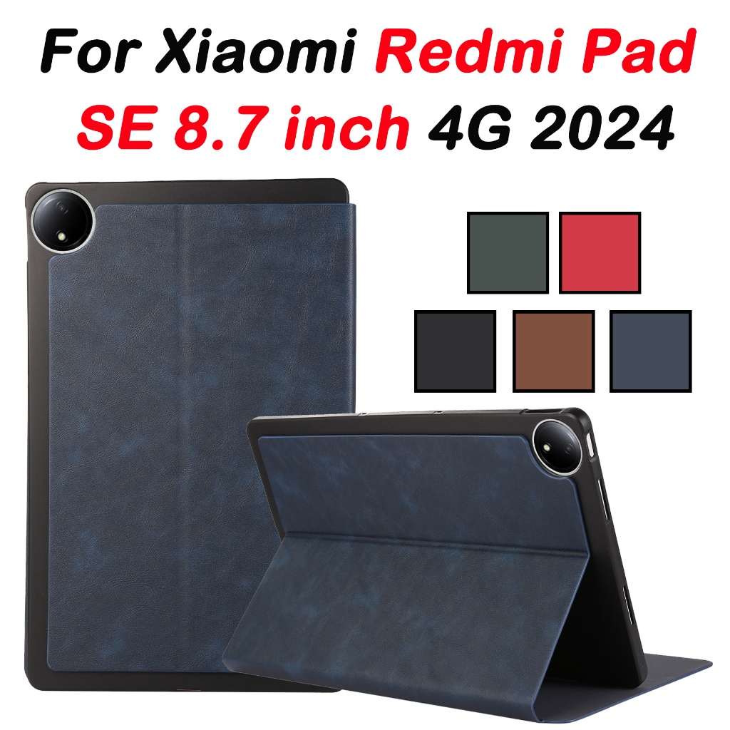 Dành cho Xiaomi Redmi Pad SE 8.7 inch 4G 2024 Vỏ da phong cách tối giản thời trang Redmi Pad SE 4G 8