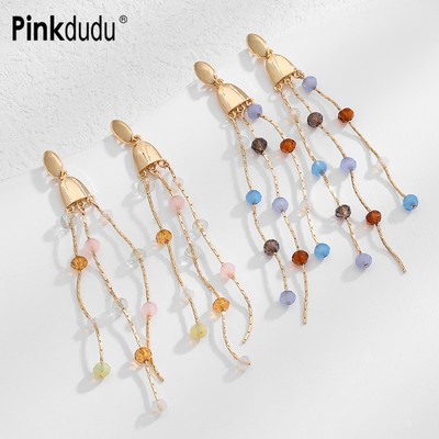 Thời Trang Tua Rua Đính Hạt Nhiều Màu Sắc Thả Bông Tai Vintage Bohemian Tòn Ten Bông Tai Trang Sức Quà Tặng Cho Nữ PD1996
