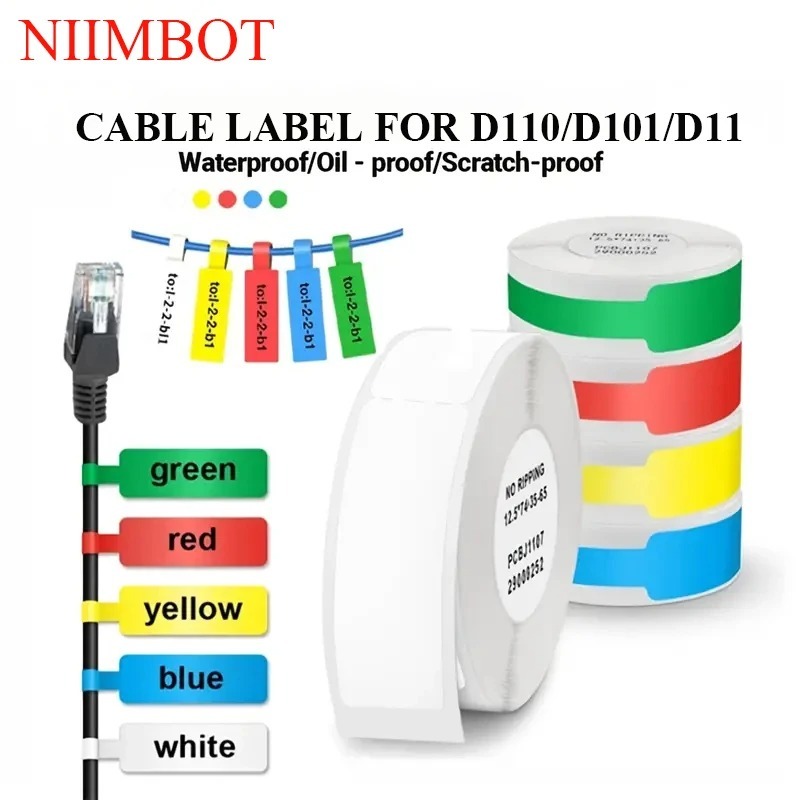Nhãn dán nhãn cáp Niimbot D11 / D110 / D101 Cuộn giấy 12,5mm 65 nhãn cho máy in Niimbot Máy in nhãn 