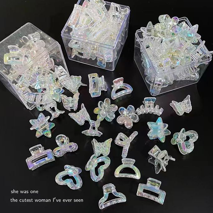 ☄️starryshop☄️Kẹp Tóc mini Trong Suốt Nhiều Màu Thời Trang Cho Nữ/Kẹp Tóc  Laser Giả Tưởng Nhỏ Vuốt Tóc Siêu Bất Tử Tính Khí Cô Gái Nổ Kẹp 2024