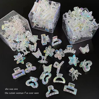 ☄️starryshop☄️Kẹp Tóc mini Trong Suốt Nhiều Màu Thời Trang Cho Nữ/Kẹp Tóc  Laser Giả Tưởng Nhỏ Vuốt Tóc Siêu Bất Tử Tính Khí Cô Gái Nổ Kẹp 2024