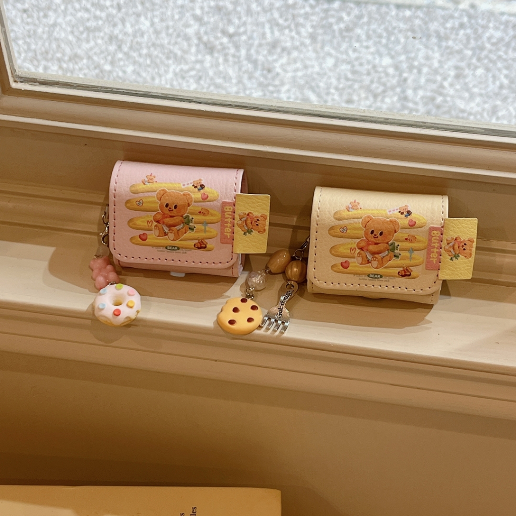 Hoạt Hình Gấu Bơ Túi Da Tai Nghe Dành Cho AirPods Pro 2 3 1 AirPods Pro2 Tai nghe không dây Túi Tai 