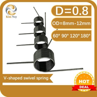  5 dây đường kính 0,8mm OD8 / 9 / 10 / 11 / 12mm xoắn ốc hình chữ V góc lò xo 60 / 90 / 120 / 180 độ