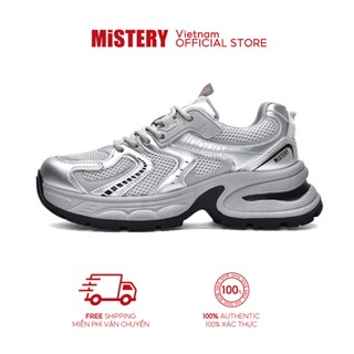 MiSTERY Giày Thể Thao Nữ Hàn Quốc Thời Bạc 5cm Tăng Chiều Cao MIS-1572