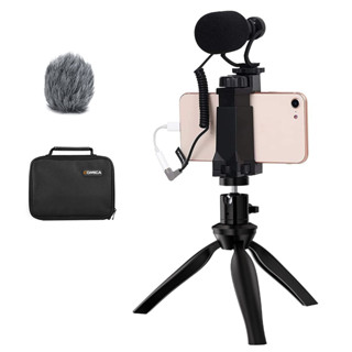 Micro điện thoại thông minh Comica CVM-VM10-K2 có chân máy, Mic Video Shotgun cho điện thoại thông minh, Bộ ghi hình để ghi âm với giắc TRS 3,5 mm