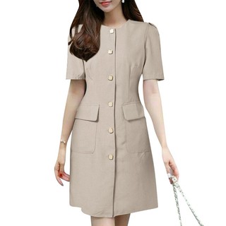 Zanzea Đầm Nữ Ngắn Tay Hở Eo Thời Trang Hàn Quốc