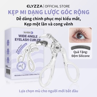 Kẹp Bấm Mi Dạng Lược Góc Rộng ELYZZA Máy Uốn Mi Góc Gạt Nước Cong Mi Dài Lâu, Kẹp Mi Dễ Thao Tác Dành Cho Người Mới Học Makeup Dụng Cụ Bấm Mi Trang Điểm Mắt, Quà Tặng Đệm Silicone
