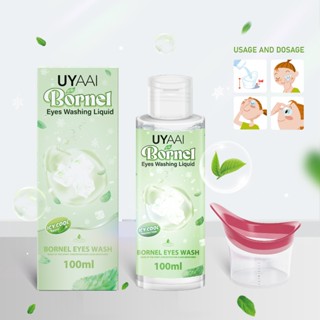 Sữa rửa mặt mắt UYAAI Eyefresh BORNEOL eyes WASH And eye Care giúp làm sạch bụi bẩn, hỗ trợ giảm khô mắt, chai 100ml mỏi mắt