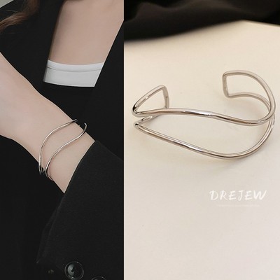 DREJEW Vòng tay sóng chéo gió lạnh Châu Âu và Mỹ mới ánh sáng sang trọng vòng tay thời trang đơn giản trang sức cao cấp