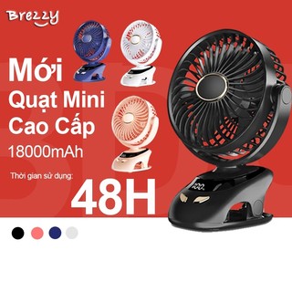  BREZZY  Bộ QUÀ TẶNG MẪU MỚI 2024  18000 mAh  Quạt Mini Tích Hợp Đèn Ngủ Cao Cấp,Quạt kẹp bàn,Quạt Sạc Đa Năng Để Bàn quạt gấp mini thiết kế để bàn Quạt mini sạc điện Quạt Tích Điện Kẹp Bàn 720 Độ - BH 12 tháng 