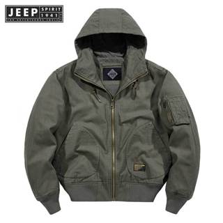 Jeep SPIRIT 1941 ESTD Xuân Thu Áo khoác mới nam dáng rộng thường ngày áo khoác có mũ trùm đầu