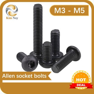  Vít ổ cắm lục giác đầu tròn màu đen loại 10.9 M3 / M4 / M5