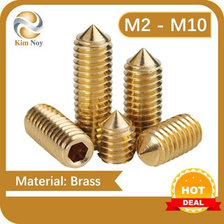  Bộ vít đầu nhọn bằng đồng thau, vít ổ cắm hình lục giác, M3M4M5M6 * 3x4 / 5 / 6 / 8