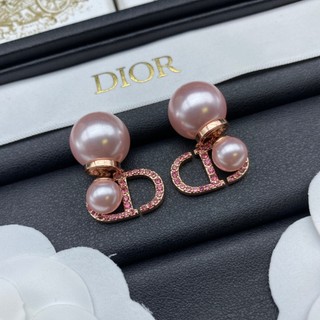  Vàng hồng CD bông tai ngọc trai hoa tai cao cấp khuyên tai nữ 