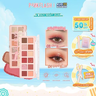 Bảng phấn mắt PINKFLASH PinkDessert độ lên màu cao nhũ ánh kim lâu trôi trang điểm đa năng 100g