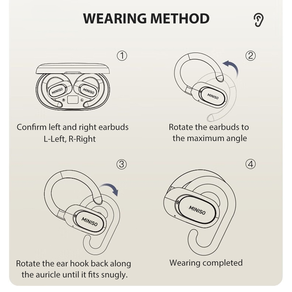 MINISO X32 Tai nghe không dây Bluetooth thể thao có Mic Tai nghe âm thanh nổi HiFi | BigBuy360 - bigbuy360.vn