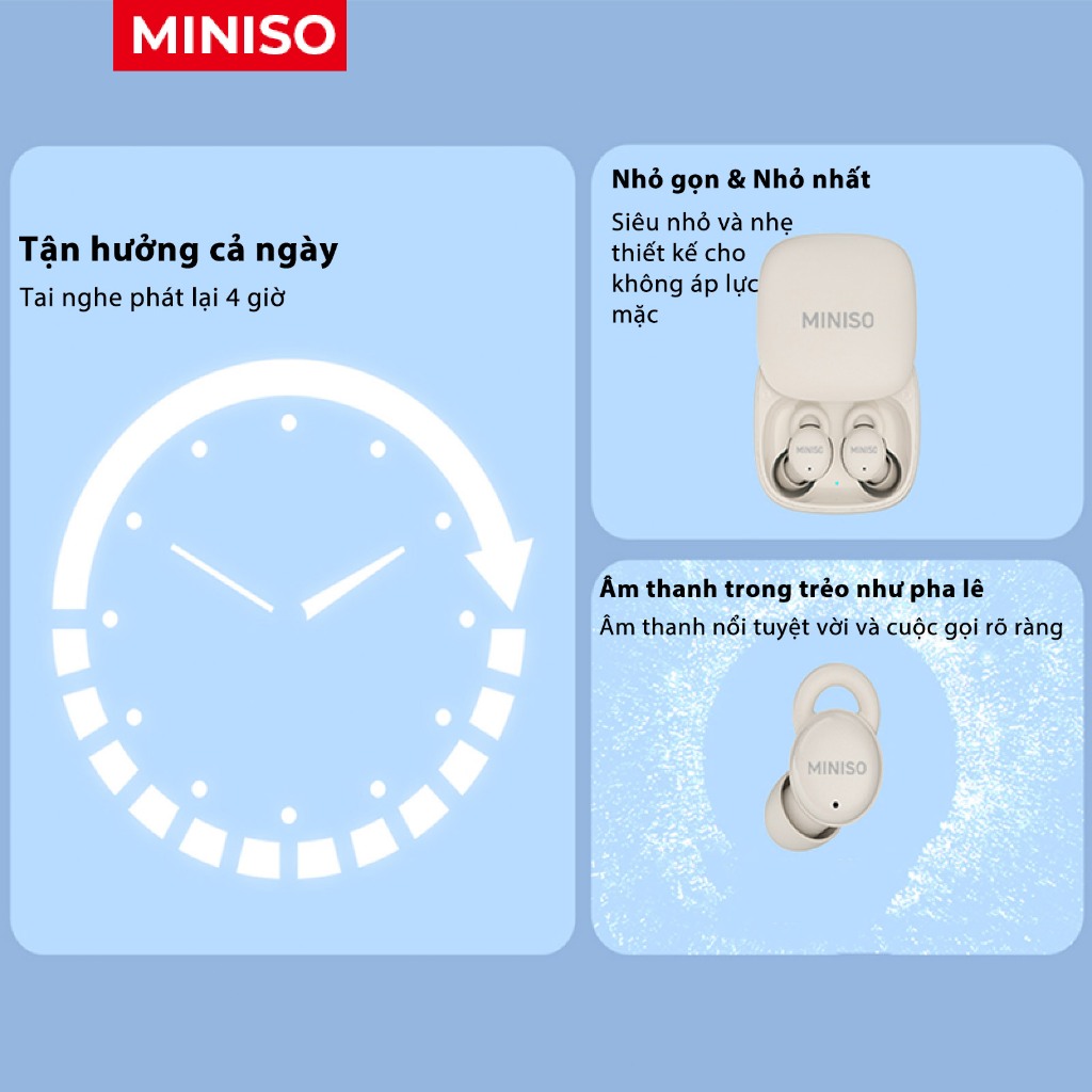 MINISO X10 Tai nghe ngủ Tai nghe BT 5.0 chống nước IPX5 / Tai nghe không dây ngủ vô hình Mini X10 / Tai nghe Bluetooth thể thao / Tai nghe nhạc âm thanh nổi / Tai nghe Bluetooth sạc | BigBuy360 - bigbuy360.vn