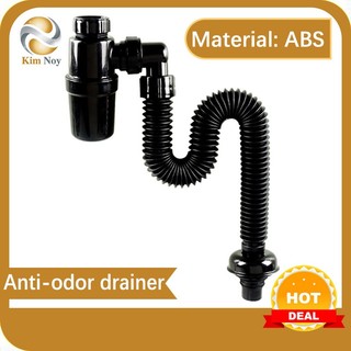  Bộ cống khử mùi chậu rửa màu đen Bộ cống thoát nước chậu rửa cống sàn hàng tường