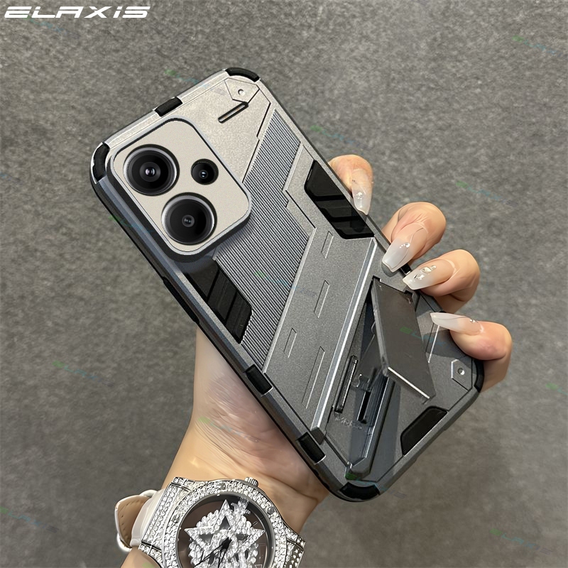 Vỏ ELAXIS cho Redmi Note 13 Pro + 5G Vỏ điện thoại Vỏ giáp tổng hợp sang trọng Lnvisible Giá đỡ gấp Ốp lưng cứng ES022