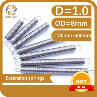  Lò xo căng d1.0mm OD8mm Móc kéo dài lò xo 20-300mm Móc mở / đóng