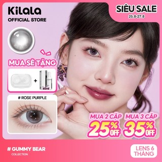 Kính áp tròng Kilala màu tím Rose Purple lens cận 6 tháng DIA 14.2mm có độ (0-8) 1 cặp