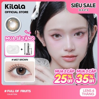 Kính áp tròng Kilala màu nâu Mist Brown và 24K Coffee Brown DIA 14.2mm lens cận 6 tháng có độ (0-8) 1 cặp