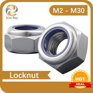  Đai ốc khóa nylon bằng thép không gỉ M2M3M4M5M6M8M10M12M14M16M18M20M22M24M27M30