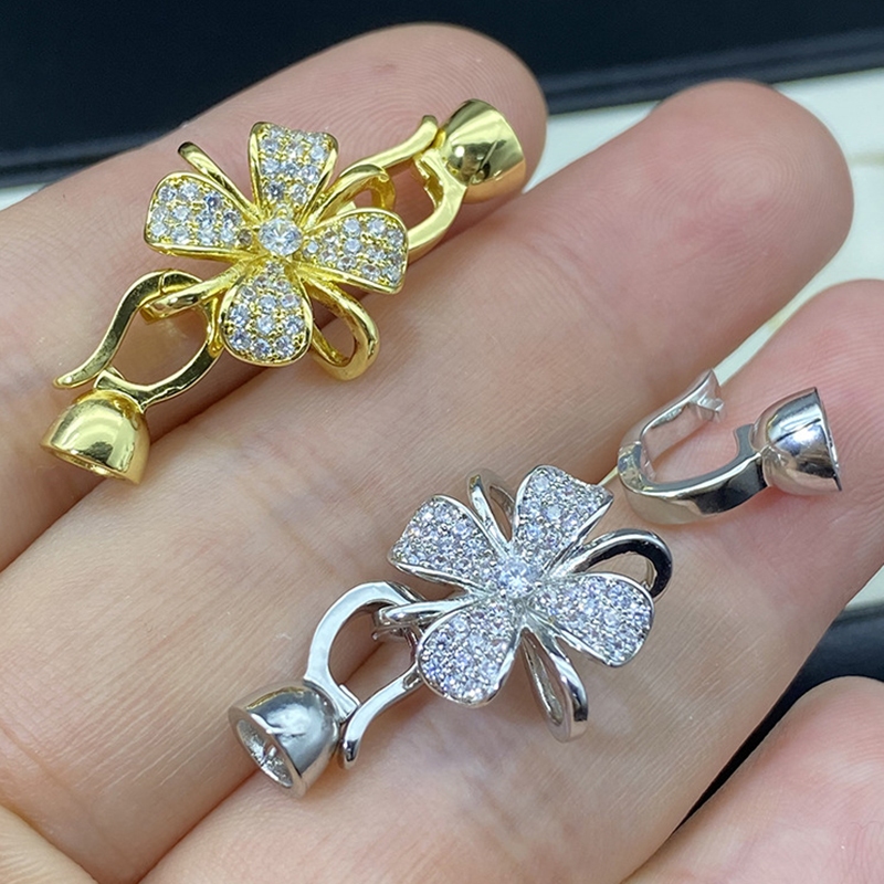 18k vàng khóa vòng cổ clasp vòng tay kết nối khóa mạ vàng thật 18k DIY phụ kiện trang trí khóa hoa p