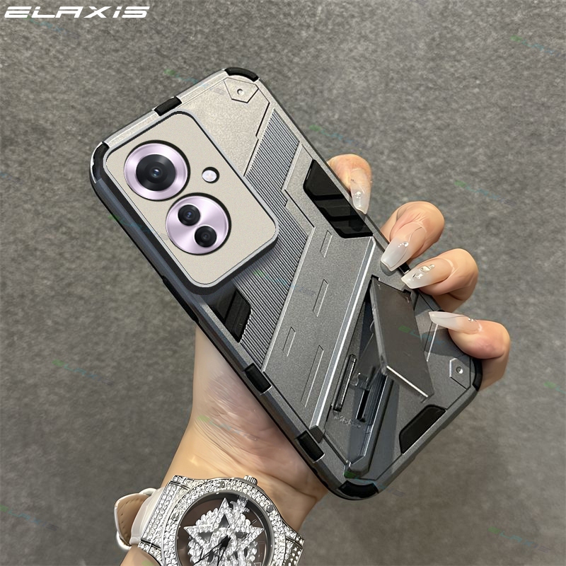Elaxis Vỏ Cho OPPO Reno 11F 5G Ốp lưng Hỗn Hợp Sang Trọng Giáp Lnvisible Giá Đỡ Gấp Ốp Lưng Cứng ES022