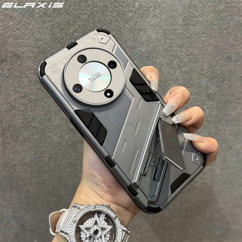 Elaxis Vỏ Cho Honor X9b 5G Ốp lưng Hỗn Hợp Sang Trọng Giáp Lnvisible Giá Đỡ Gấp Ốp Lưng Cứng ES022