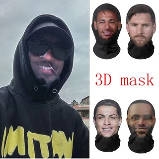 Mặt nạ 3d Tiệc Halloween Mặt nạ ngộ nghĩnh Ngôi sao Mũ đội đầu NBA Cosplay Gạc thoáng khí Nemar / Messi / Ronaldor / James