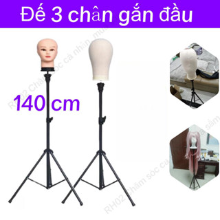 Đế 3 chân gắn đầu manocanh học tóc chân canh giữ đầu ken cắt tóc đế inox chịu nhiệt