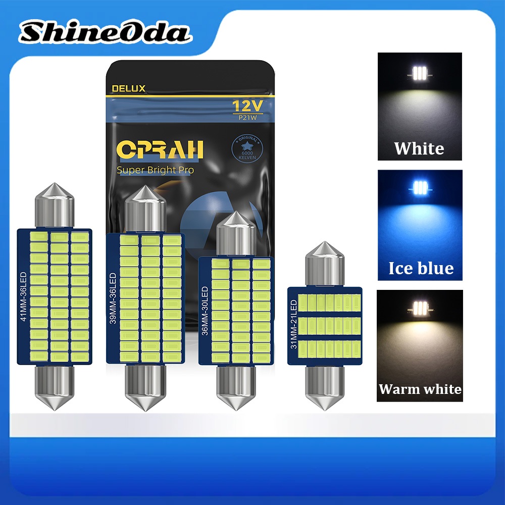 ShineOda 1 Chiếc Đèn LED Ô Tô Festoon C5W C10W Chiếu Sáng Ô Tô Nội Thất Đèn Đọc Sách Biển Số Đèn 301