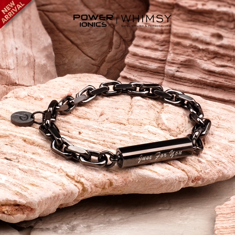POWER IONICS Nặng Cuba Liên Kết Vòng Tay Nam Nữ Bé Trai Thời Trang Punk Lắc Tay Trang Sức Khắc