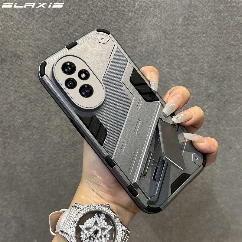 Elaxis Vỏ Cho Honor 200 5G Vỏ Điện Thoại Sang Trọng Composite Armor Lnvisible Giá Đỡ Gấp Ốp Lưng Cứng ES022