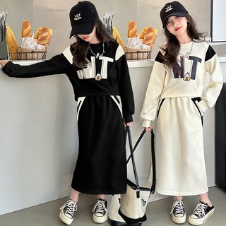  3-14 Tuổi Thu Đông Quần Áo Trẻ Em Phù Hợp Với Bé Gái Phù Hợp Với Trẻ Em Vừa Lớn Bộ Đồ Trẻ Em Váy Bé Gái Thời Trang Thời Trang Hợp Thời Trang Váy Áo Hai- 
