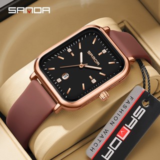 Đồng hồ nữ thạch anh vuông công sở Sanda 1134 thanh lịch