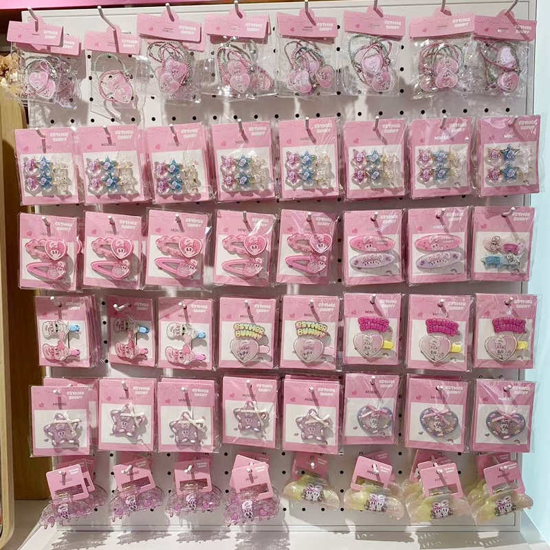 Sản phẩm nổi tiếng miniso miniso esther Thỏ Nơ Kẹp Tóc Ngôi Sao Kẹp Tóc Dây Cao Su Từ Tính Dễ Thương