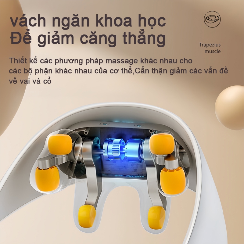 VNNETLAN Máy Massage Cổ Vai Gáy 6D , Mát Xa Xoa Bóp Mô Phỏng Bàn Tay Con Người,Đai Massage Cổ Vai Gáy Giảm Nhức Mỏi