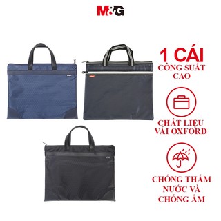  M&G Túi Đựng Tài Liệu Khổ A4 Túi Dây Kéo Không Thấm Nước Chiếc Cặp Đen Xanh 1 cái 