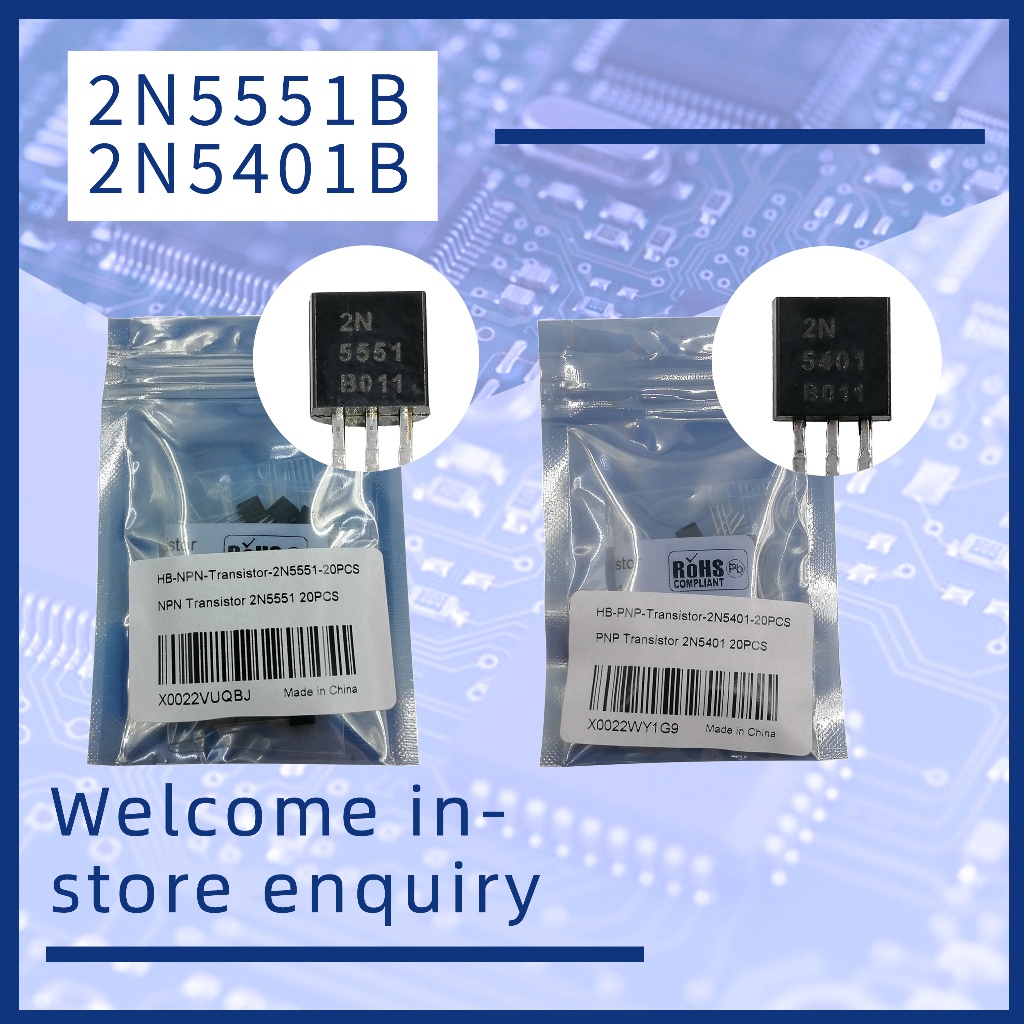 20-100 CÁI 2N5551B 2N5551 5551 2N5401B 2N5401 5401 bóng bán dẫn mới TO-92 150V 160V 600MA 625mW