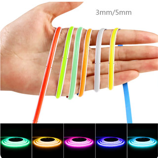 Thanh đèn COB 3mm 5MM Thanh đèn LED 12V FCOB 384 Đèn / mét 3000K 4000K 6000K Mật độ cao Linh hoạt có dây có đèn tủ Băng Xanh Đỏ